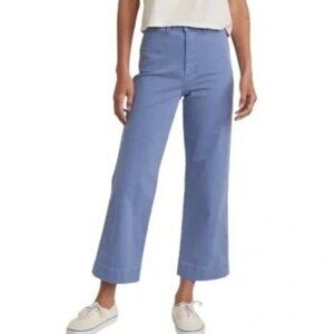 NWT Marine Layer Women's Sz 12 Bridget Slim Wide Crop Pants Marlin Blue Stretch